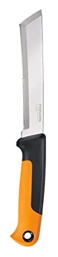 Fiskars Cuchillo para cosechar, Para tallos gruesos y troncos, Longitud de la hoja: 15 cm, Acero inoxidable/plástico, Negro/naranja, X-series, K82, 1062830