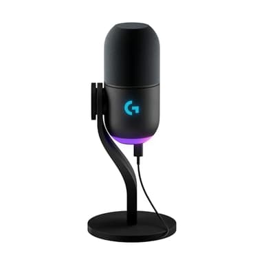 Logitech G Yeti GX, micrófono dinámico RGB con LIGHTSYNC para gaming, micrófono USB para streaming, supercardioide, Plug and Play USB para PC/Mac - Negro