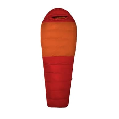 Marmot Lost Coast 40 Short, Saco de dormir tipo momia para adulto, relleno de pluma de 600+, ligero y cálido, plegable, 168 cm, hasta -12°, Team Red/Auburn, 168 cm