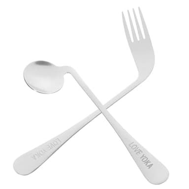 Gatuida Juego De Utensilios Adaptables De 2 Piezas Cuchara En Ángulo De Acero Inoxidable Tenedor Utensilios Ponderados Cubiertos Para Personas Discapacitadas Ayuda Para Personas Mayores