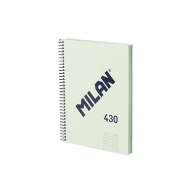 MILAN® Cuaderno A5 con tapa dura, cuadrícula 5 x 5 mm, 80 hojas de 95 gr/m², colección 430, verde