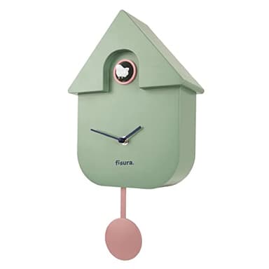 Fisura - Reloj de Cuco. Reloj Pared. Reloj Pared Original para Regalo. 3 Pilas AA no Incluidas. Medidas: 21,5 x 8 x 41,5 cm. Plástico ABS. (Menta)