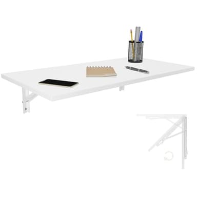 Mesa plegable de pared, 80 x 40 cm, color blanco, mesa de comedor, mesa de cocina, mesa de bar, mesa de pared, mesa de bar, mesa de pared, plegable, para montaje en pared, oficina, cocina, comedor