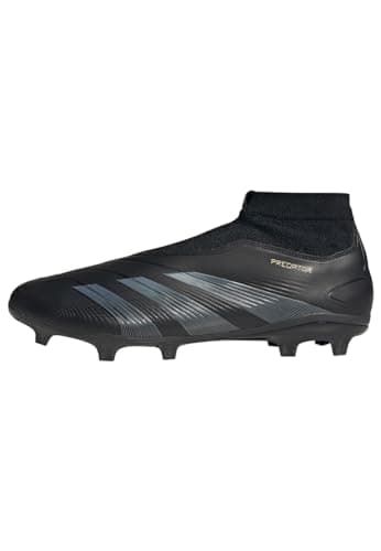 adidas Predator League Laceless Football Boots Firm Ground, Botas de fútbol Unisex Adulto, Core Black/Carbon/Gold Metallic, 44 EU