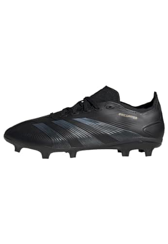 adidas Predator League Football Boots Firm Ground, Botas de fútbol Unisex Adulto, Core Black/Carbon/Gold Metallic, 43 1/3 EU