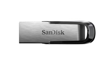 SanDisk Ultra Flair Memoria flash USB 3.0 de 64 GB, con carcasa de metal duradera y elegante y hasta 150 MB/s de velocidad de lectura, Color negro/plateado