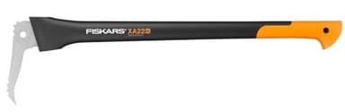 Fiskars Zapa de mango largo, Longitud: 78 cm, Cuchilla de acero templado/Mango resistente en fibra de vidrio, Estuche de almacenamiento y transporte incluido, Negro/Naranja, WoodXpert, XA22, 1003623