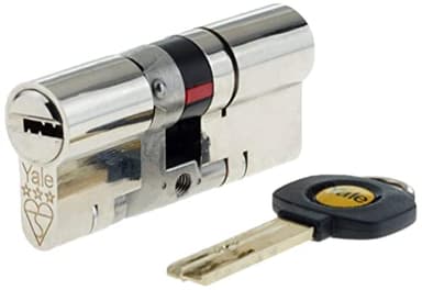 Yale - Cerradura Europea de bombín cilíndrico para Puerta de Alta Seguridad, Anti Rotura y Anti Golpes, níquel 35/35, uPVC, Platino, 3 Estrellas, 35 (INT.) x 35 (ext.) TS2007:2014