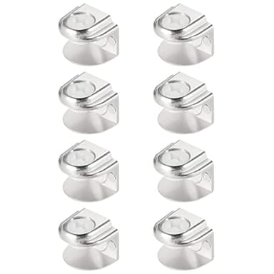 8 Pcs Abrazadera de Vidrio Ajustable Soporte,Soporte Estante Cristal Ajustable 5-8MM Espesor Soporte Balda Cristal para Estantería Aleación de Zinc Pulido Abrazadera de Vidrio para Estantes de Cristal