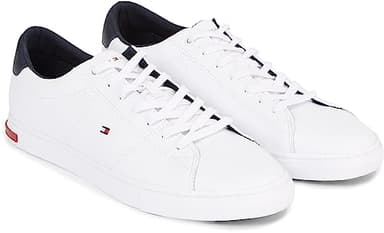 Tommy Hilfiger Essential Leather Detail Vulc Fm0fm04047, Zapatilla Vulcanizada Hombre, Blanco, 43 EU