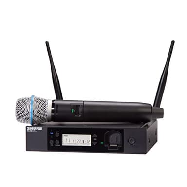 Micrófono inalámbrico Shure GLXD24R+/B87A para Iglesias, Karaoke y Voces con batería de 12 Horas y Alcance de 30m. Incluye micrófono Vocal Beta 587 y Receptor de un Solo Canal.