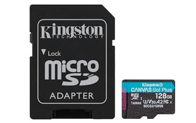 Kingston Canvas Go! Plus microSD Tarjeta de Memoria Categoria 10, UHS-I 128GB microSDXC 170R A2 U3 V30 Card con ADP
