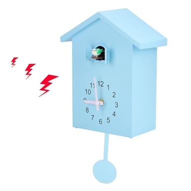 HERCHR Reloj de Cuco, pequeño Reloj Cuco de Pared, Relój de péndulo con Voz de pájaro, Reloj Colgante de Cuarzo Bird House Cuckoo para Decoración del salón