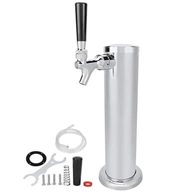 Torre de Cerveza de Barril de Un Solo Grifo, Dispensador de Grifo de Torre de Cerveza de Acero Inoxidable Kit de Torre Kegerator para Elaboración de Cerveza Casera