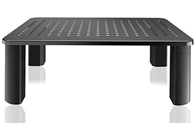 Pholiten Soporte para Monitor, Elevador Monitor de Metal (370 x 235mm), Altura Ajustable en 3 Niveles y con Diseño de Ventilación, hasta 20 kg, Soporte Pantalla Ordenador - MST008