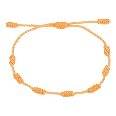 PATIKIL Pulsera 7 Nudo, Mano Hecho Ajustable Cuerda Protección Buena Suerte Cordón Trenzado Pulsera para Mujeres Hombres Regalo Amuleto, Naranja