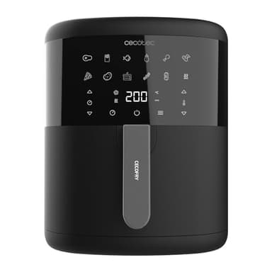 Cecotec Freidora de Aire de 6L sin Aceite Cecofry Bombastik 6000, Air Fryer. 1700W, Aire Caliente, PerfectCook, Regulación de Temperatura y Tiempo, Control Táctil, 12 Modos, Temporizador, Negro