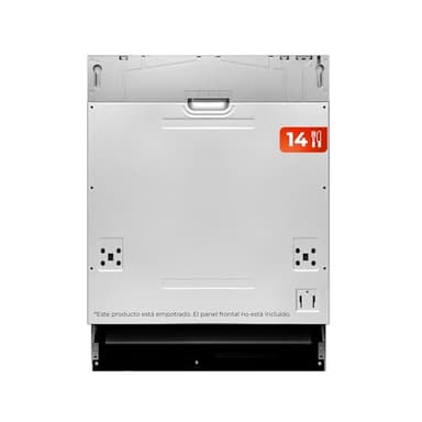 EVVO Lavavajillas integrable Di.2, Ancho 60 cm, Capaciadad para 14 Cubiertos, Programa Rápido de 30 Minutos, 8 Programas, Bandeja superior Ajustable, Programa Media Carga, Acabado Inox