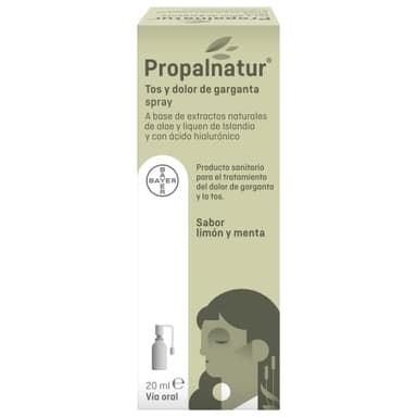Propalnatur Spray - Tos Seca, Irritación y Dolor de Garganta, a Base de Extractos Naturales de Aloe, Liquen de Islandia y con Acido Hialurónico, Spray 20 ml