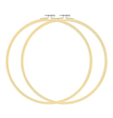 TOKERD 2 piezas 30cm Aros Bordado Cruz de Bambú Redondos para Hacer Manualidades Atrapasueños Aros de Punto de Cruz Marco Bbordado Redondo para Manualidades Costura a Mano