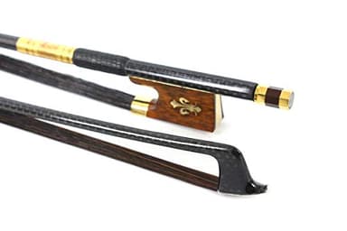 Yinfente Arco de violín trenzado 4/4 de fibra de carbono para violín, arcos profesionales de rana de madera de serpiente, fuertes y bien equilibrados, hechos con pelo de caballo mongol, nivel de