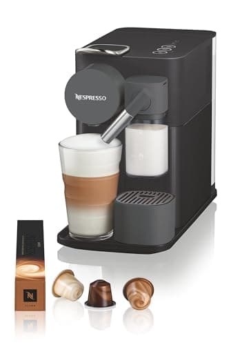 Nespresso Lattissima One Evo, Máquina de Café en Cápsulas de un Solo Uso, Espumador de Leche Automático, Cappuccino y Latte, EN510.B, 1450W, Negro