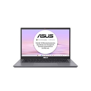 ASUS Ordenador portátil Chromebook Plus CX34 | Pantalla 14" Full HD 16:9 IPS | Intel Core i3-1215U | 8 GB RAM | 128 GB UFS | Intel UHD Graphics | ChromeOS | Teclado QWERTZ | Rocky Grey
