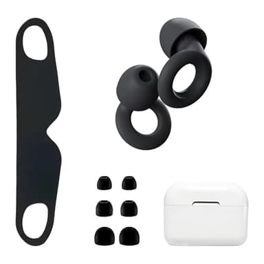 BORISCA Loop Earplugs y Tapa Ojos Tapones Oidos Ruido Dormir Silicona, Tapones Oidos Cancelacion de Ruido, Tapones para Dormir sin Ruido, Tapones Loop Quiet Reutilizables y Lavables Contener