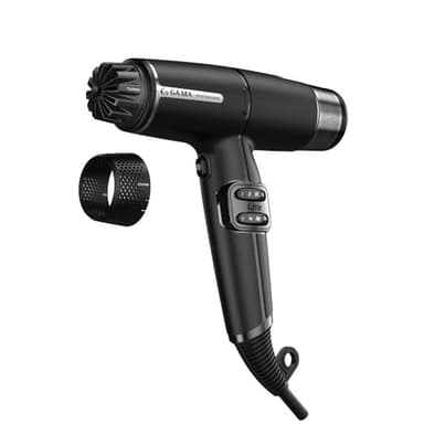 Gama Italy Secador Profesional iQ Lite - Potencia 1600W, 110.000 rpm - Tecnología Oxy Active para mayor brillo y duración del color - Doble Filtro - Ultraligero 316g (Negro)