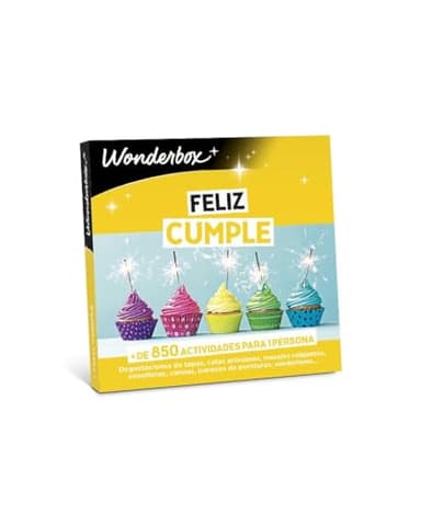 WONDERBOX - Caja Regalo - Feliz Cumple - 1 Actividad a Elegir: degustación o Actividad de Bienestar o de Aventura - Ideas Regalo Mujer Hombre Original