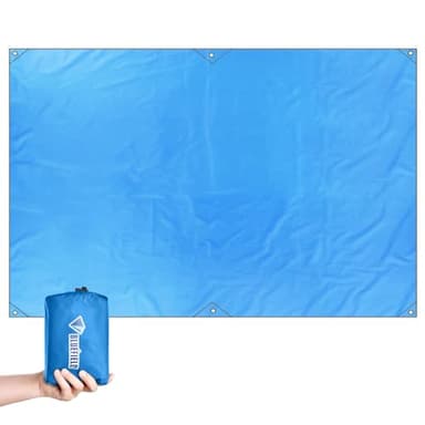 TRIWONDER Lona de Tiendas de Campaña Impermeable Oxford Portátil Toldo Camping para Playa Picnic al Aire Libre (Azul, M - 2.2 x 1.8m)
