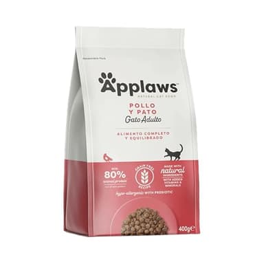 Applaws Alimento Seco Completo para Gatos Adultos, sin Cereales de Pollo con Pato Adicional - 400g Bolsa Resellable