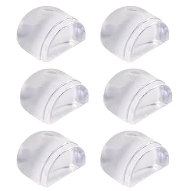 EUZUXU 6 Piezas Tope de Puerta para Suelo, Tope de Puerta Transparente, Topes para Puertas Adhesivos, para Todos los Suelos Duros, para Proteger Paredes y Muebles