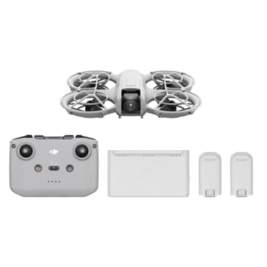 Pack DJI Neo Vuela Más, dron mini con cámara 4K UHD para adultos, 135 g dron que vuela siguiéndote, despega desde la mano, seguimiento de objetivos, QuickShots, con RC-N3 y 3 baterías