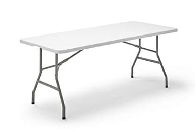 KG KITGARDEN - Mesa Plegable Portátil Multifuncional, 180x74x74cm, Blanco