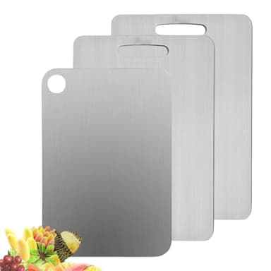 Siraat Cutting Board, 2025 New Pure Titanium Cutting Board, Titanium Cutting Boards, Yamato Titanium Cutting Board, Stainless Steel Cutting Board Set (7.87'' X 11.41'')