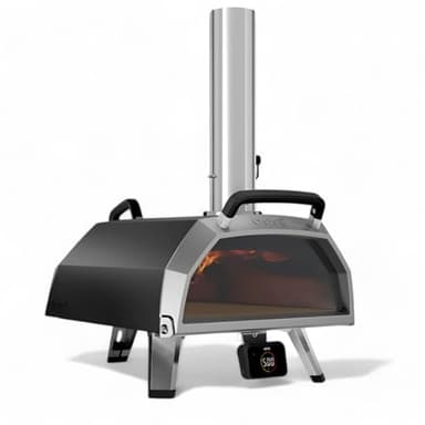 Ooni Karu 2 Pro - Horno de pizza multicombustible – Horno de pizza de madera y gas para exteriores con piedra de pizza y termómetro integrado, horno de pizza al aire libre, doble combustible de 16
