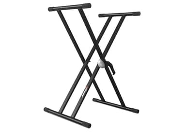 Audibax Onyx 130 - Soporte de Teclado de Tijera Doble - Soporte para Teclado Musical Electrónico - Sistema de Ajuste con Rótula Easy Lock - Carga Máxima de 50 kg - para Teclados de 61, 76 y 88 Teclas