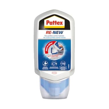 Pattex Baño Sano RE-NEW, silicona blanca para unas juntas limpias en sencillos pasos, silicona resistente al moho rápida, sellador de juntas de cocina y baño, 1x80 ml
