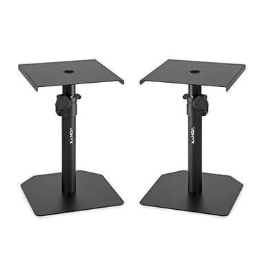 Vonyx SMS10 Conjunto de Soportes para Monitor de Estudio, sobremesa, Regulables en Altura, pies de Goma amortiguadores y Revestimiento Antideslizante