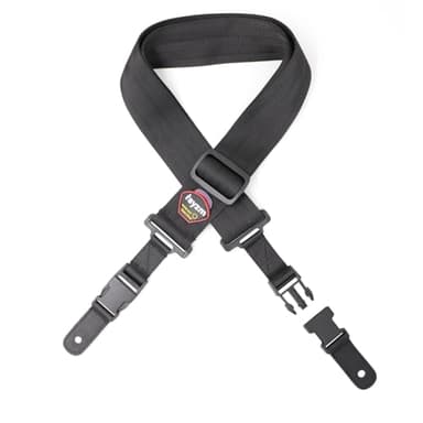 Rayzm Correa de la Guitarra y Bajo, Correa de Guitarra con enganche “quick release”, Correa suave de Nylon Negra para Guitarra Acústica/Eléctrica/Bajo