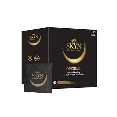 Preservativos SKYN Original (40 unidades) 100% sin látex, condones ultrasuaves compatibles con nuestros lubricantes