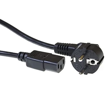 ACT Cable de alimentación IEC de 1,5 m, Cable C13, Cable de alimentación para PC, CEE 7/7 a C13 de 3 Clavijas - Contacto de Puesta a Tierra - AK5012 Negro