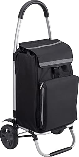 Meister - Carrito de la compra, 54 L, con compartimento refrigerador, bolsa extraíble y resistente a la lluvia, colgador para el carro de la compra, carrito plegable, 6816800