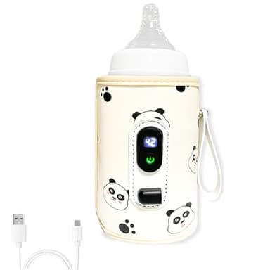 Funmo Calienta biberones, calienta biberones portátil para llevar, calienta biberones con carga USB, calienta biberones de leche, calienta biberones para casa, para el exterior, para el coche