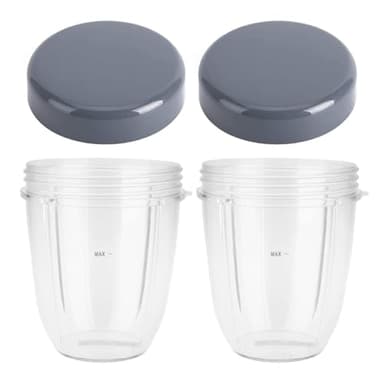 Dreld Tazas Exprimidor de 2 Vasos, Piezas de Repuesto Compatible con Nutribullet 600W/ 900W, Vaso de Repuesto para Licuadora 18 Onzas con Tapas