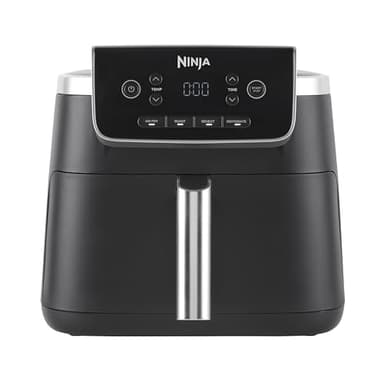 Ninja Air Fryer PRO Freidora de aire, 4,7 l, Cesta indiviual, 4 en 1, Freír con aire, Asar, Recalentar, Deshidratar, 1-2 porciones, digital, cesta y rejilla antiadherentes, en negro, AF140EU