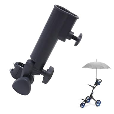DEWIN Golf Push Trolley Paraguas Titular, Ajustable Universal Plástico Negro Soporte Push Pull Bicicleta Carro Coche