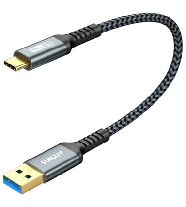 SUNGUY USB Tipo C a USB 3.1 Gen 2 Cable Corto 0.3m 10Gbps Cable de Datos y Cable de Carga Rápida 3A Compatible con Samsung Galaxy S21, SSD, Android Auto,Pixel 8