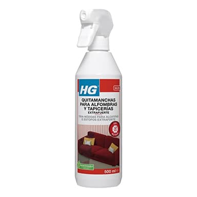 HG Quitamanchas para Alfombras y Tapicerías Extrafuerte,Quitamanchas en Spray para Todo Tipo de Tejidos,Limpiador para Sofá y Alfombras, Eficaz Contra las Manchas Más Difíciles,500 ml